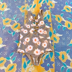 Acacia Swimwear Floral One Piece - Brown and Pink